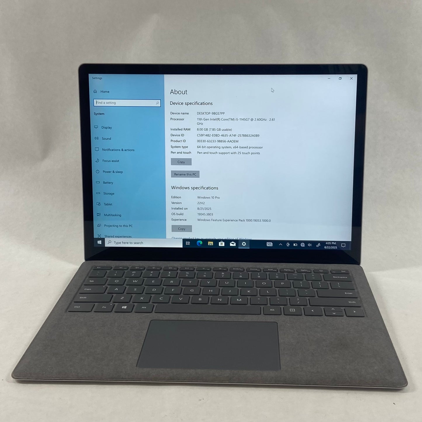 Microsoft Surface Laptop 4 1950 13.5" i5-1145G7 2.6GHz 8GB RAM 256GB SSD