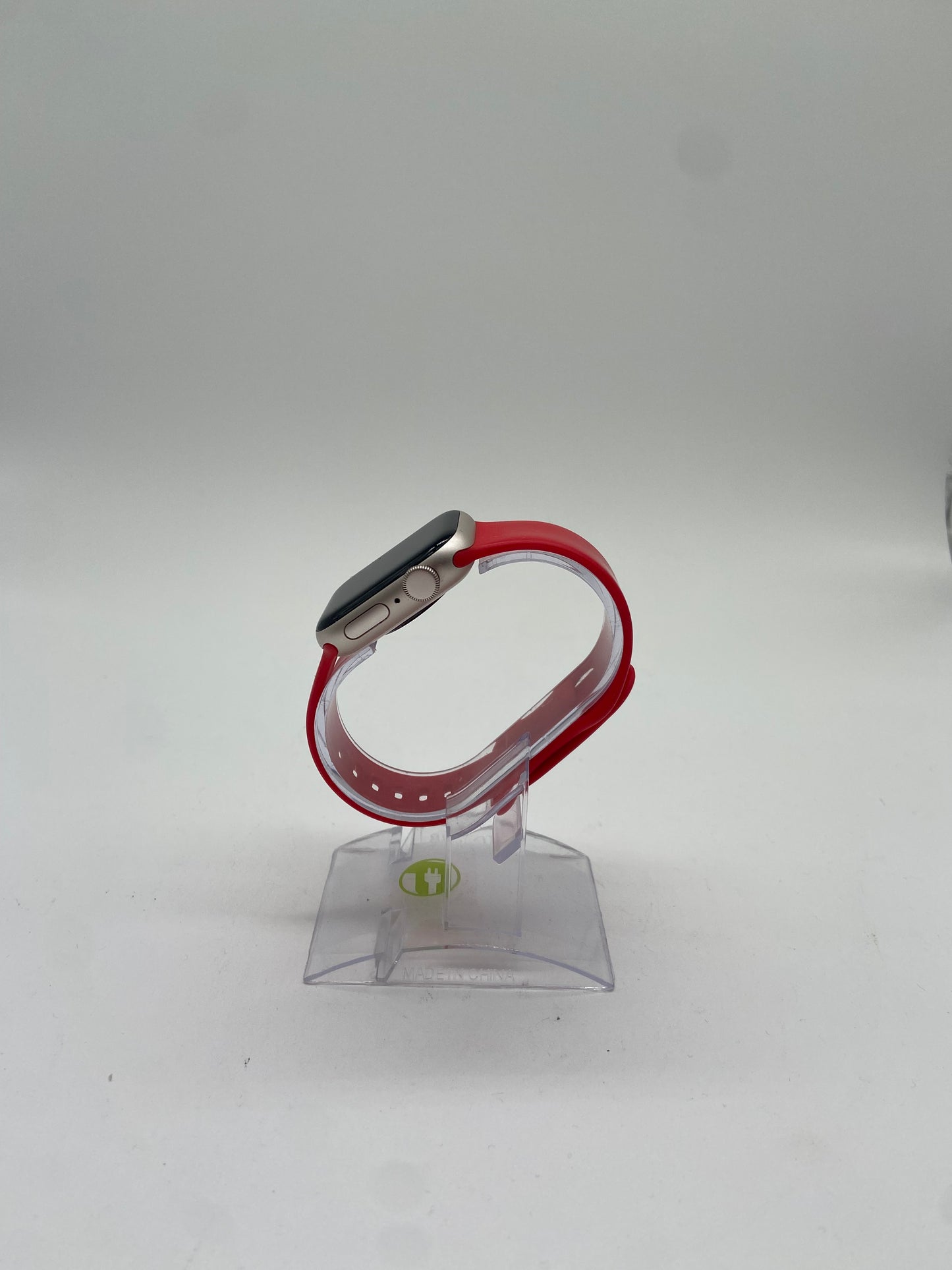 GPS Only Apple Watch SE 2nd Gen 40MM Starlight Aluminum Red Sport Band M3G76XMYW9