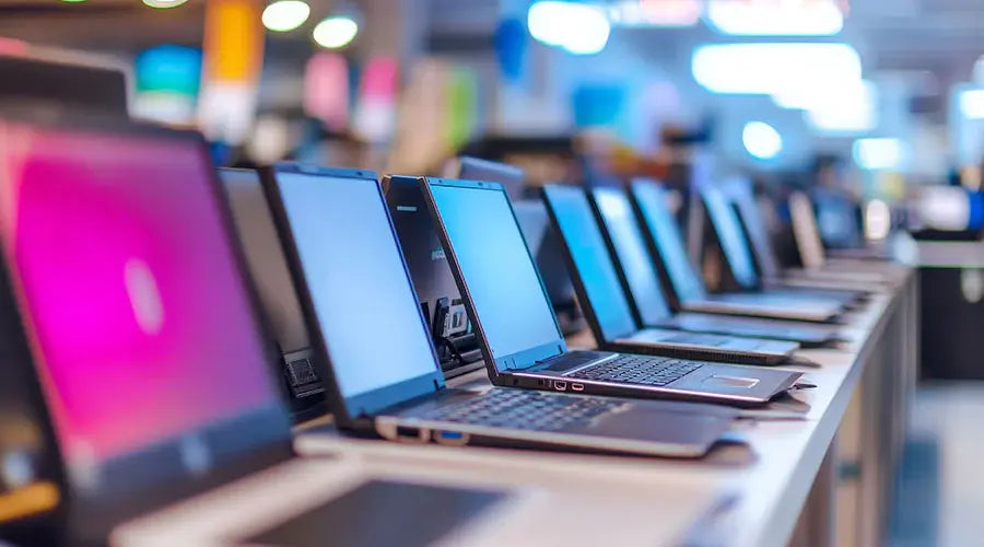 Gaming laptops on display highlighting modern gaming visuals