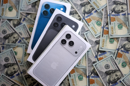 Selection of iPhone 11 and newer models displayed at PayMore Seekonk