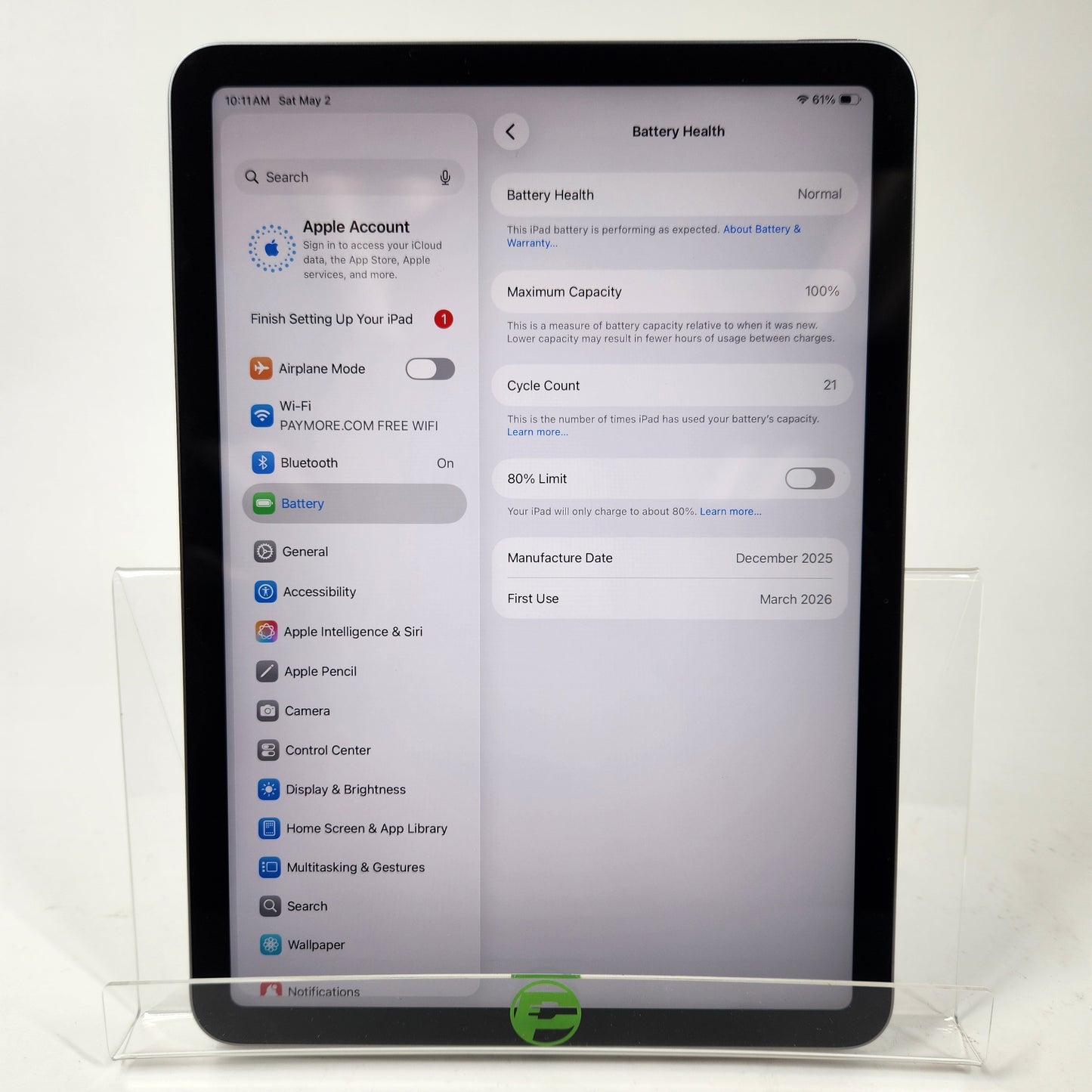 WiFi Only Apple iPad Air 11" M3 128GB Space Gray MC9W4LL/A+ Apple Pencil Pro