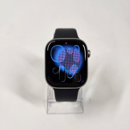 GPS Only Apple Watch Series 11 46MM Silver Aluminum Black Sport Band MFCA4LW/A