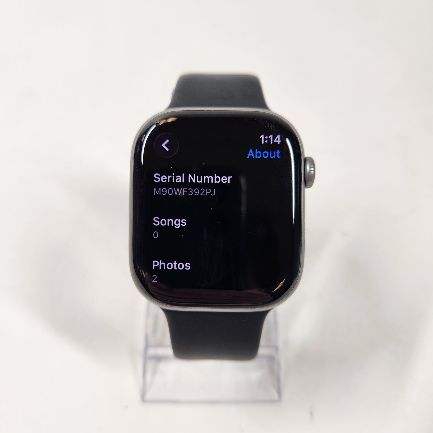 GPS Only Apple Watch Series 11 46MM Silver Aluminum Black Sport Band MFCA4LW/A