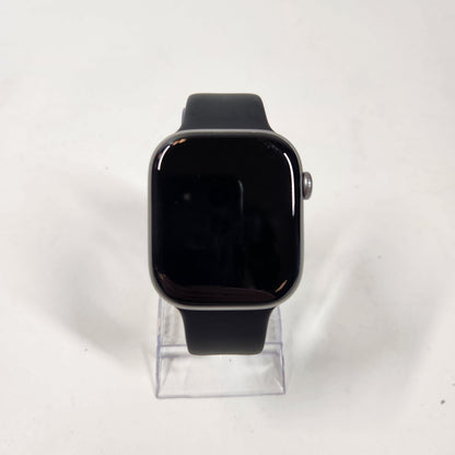 GPS Only Apple Watch Series 11 46MM Silver Aluminum Black Sport Band MFCA4LW/A