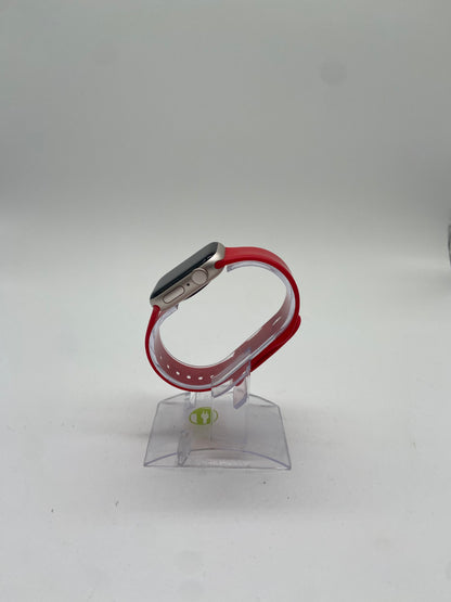 GPS Only Apple Watch SE 2nd Gen 40MM Starlight Aluminum Red Sport Band M3G76XMYW9