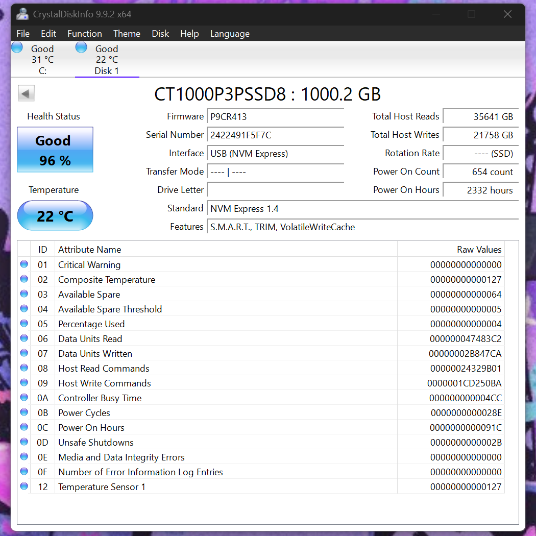 Crucial 2280mm P3 Plus 1TB M.2 NVMe Gen 4.0 x 4 SSD CT1000P3PSSD8F