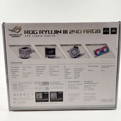 ASUS ROG Ryujin III 240 ARGB White 90RC00K2-M0AAY0 CPU Cooler