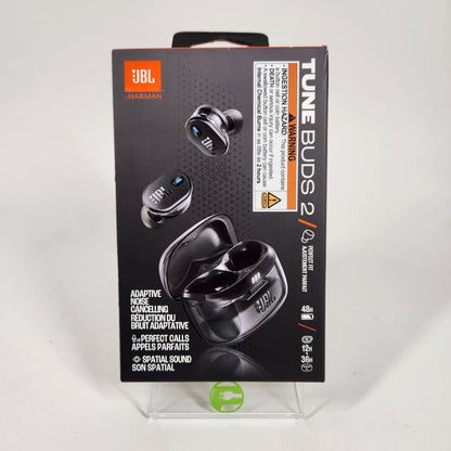 New JBL Tune Buds 2 Wireless Active Noise Canceling Earbuds Ghost Black