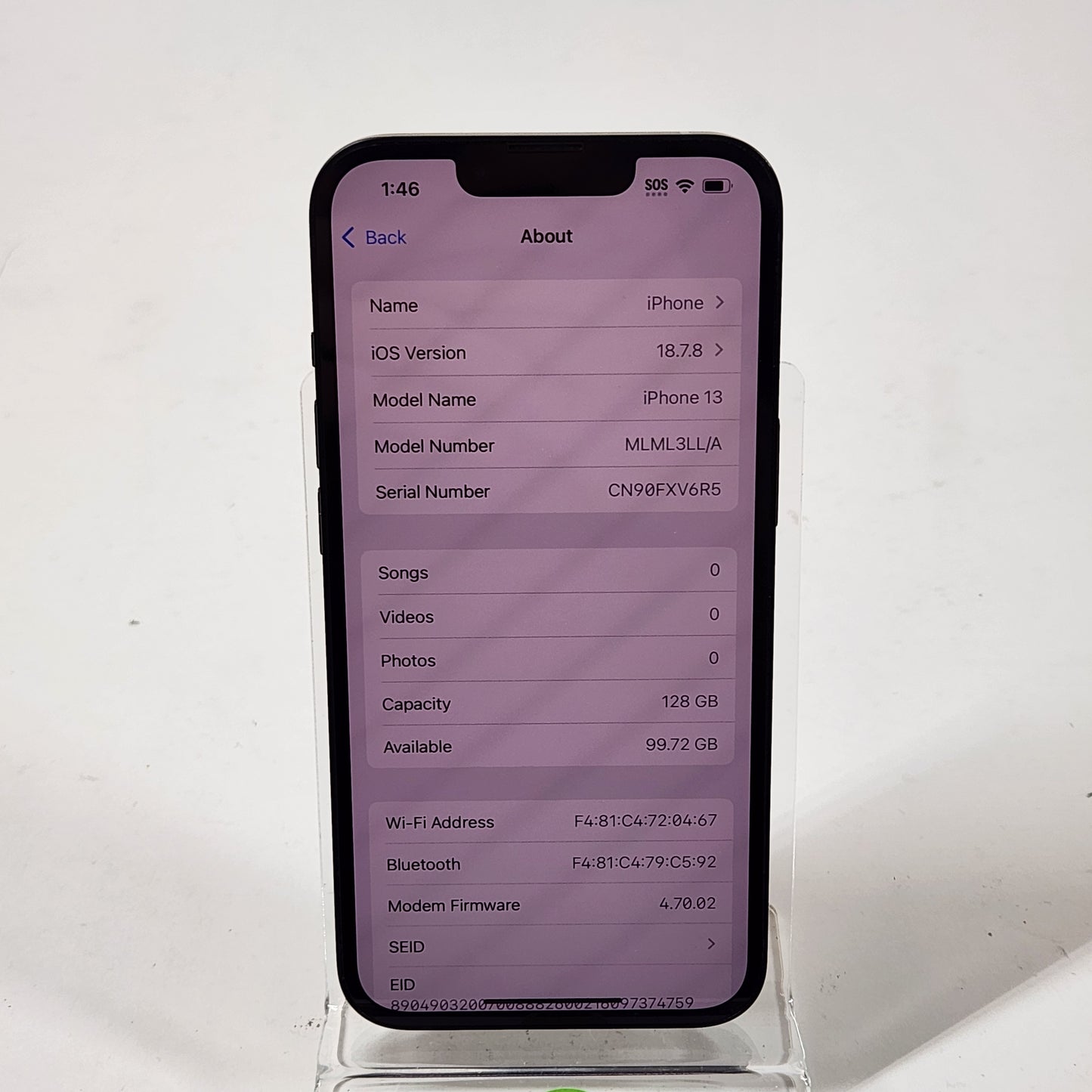 Factory Unlocked Apple iPhone 13 128GB Midnight MLML3LL/A