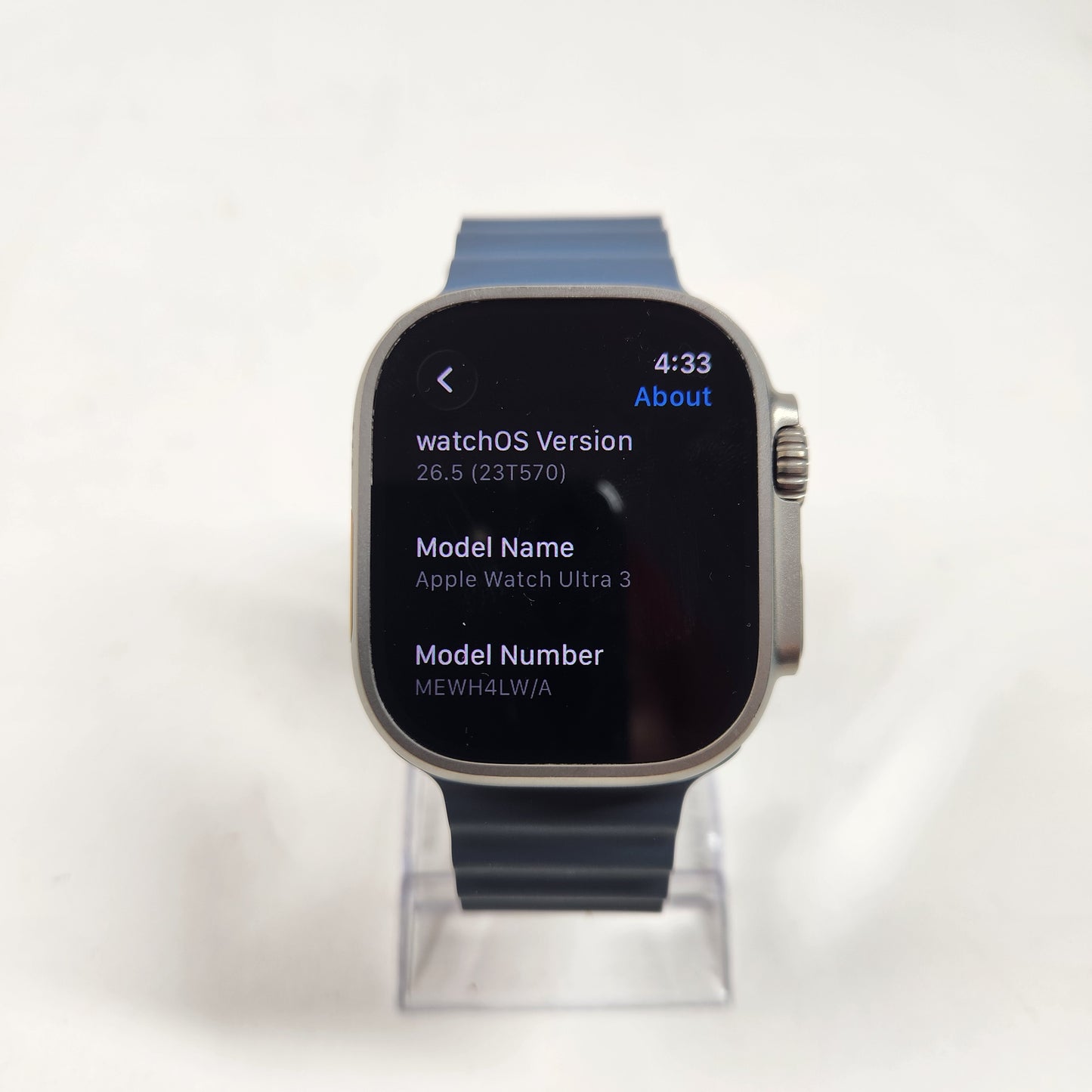 GPS Only Apple Watch Ultra 3 49MM Black Titanium  Blue Sport Band MEWH4LW/A
