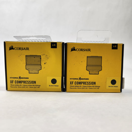 Pair of Corsair Hydro X Series XF Compression 10mm ID/13mm OD Fittings 4 Pack