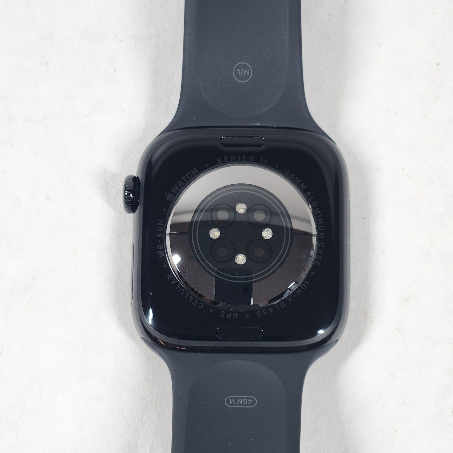 GPS only Apple Watch Series 11 46MM Jet Black Aluminum Black Sport Band
