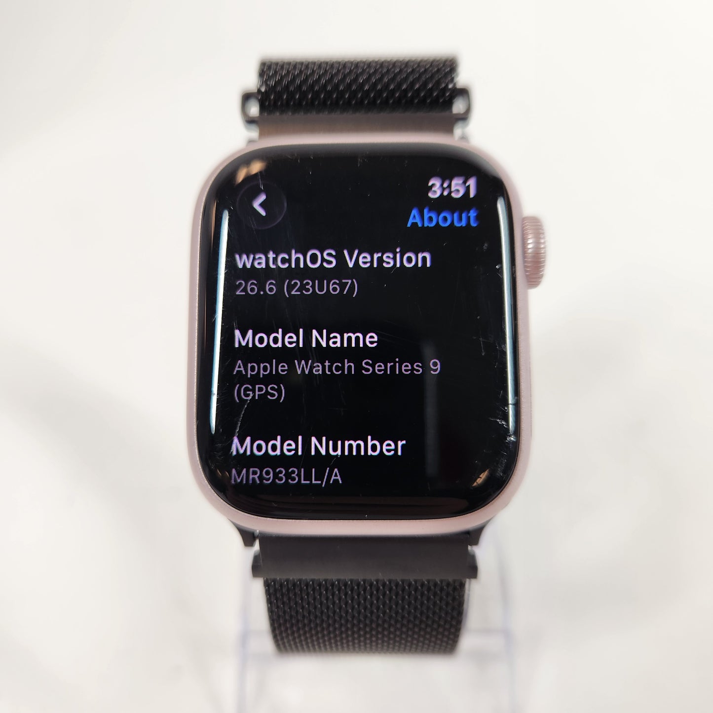 GPS Only Apple Watch Series 9 41MM Pink Aluminum Aftermarket Band MR933LL/A