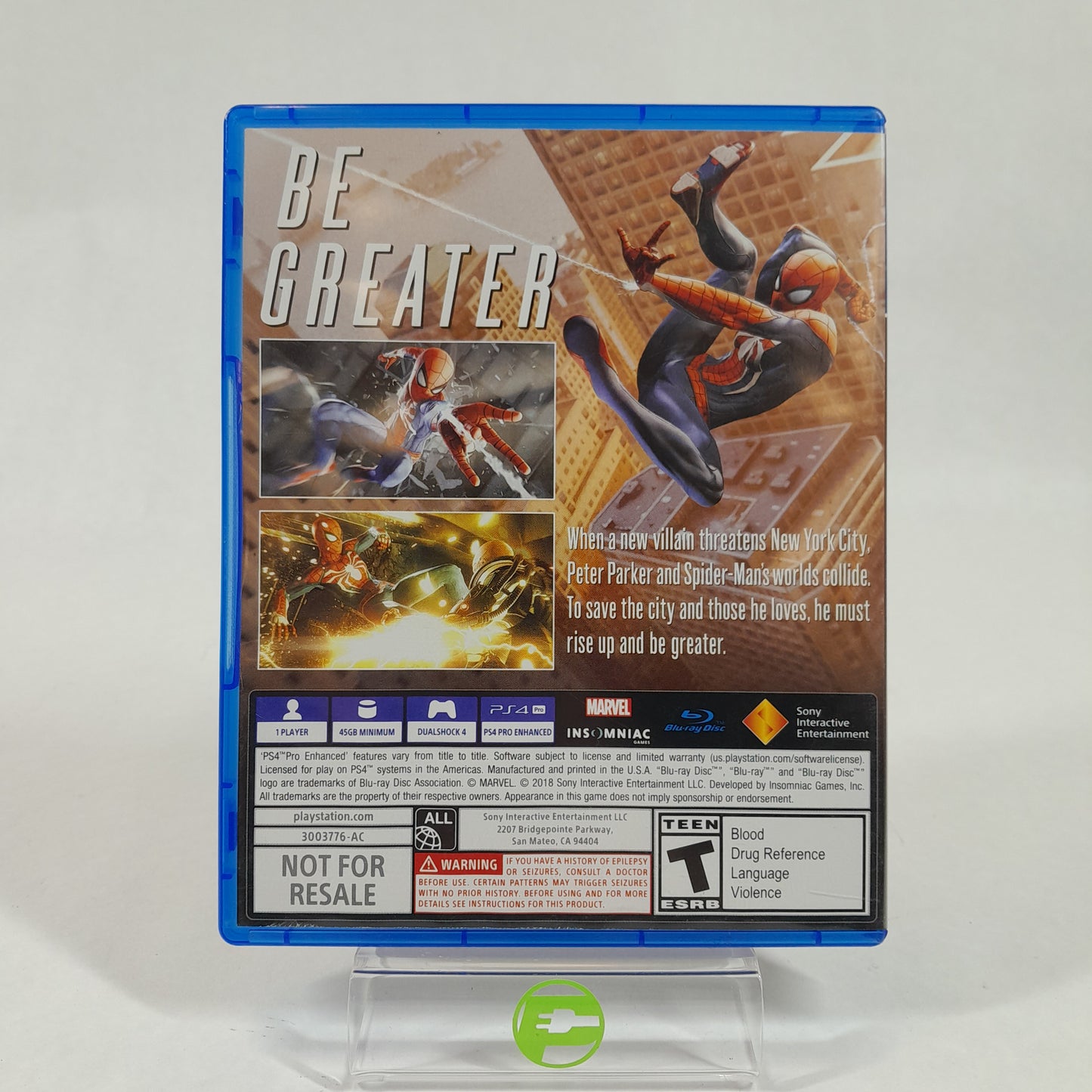 Marvel Spiderman (Sony PlayStation 4 PS4, 2018)