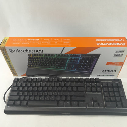 SteelSeries Apex 3 Black KB00014 RGB Gaming Keyboard