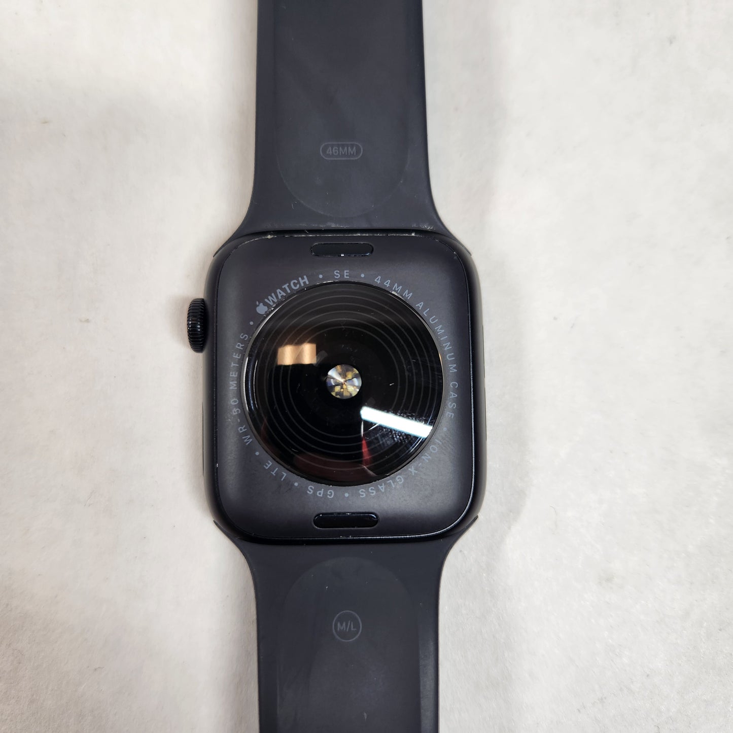 Unlocked Apple Watch SE 2nd Gen 44MM Black Aluminum Black Sport Band MXG23LL/A