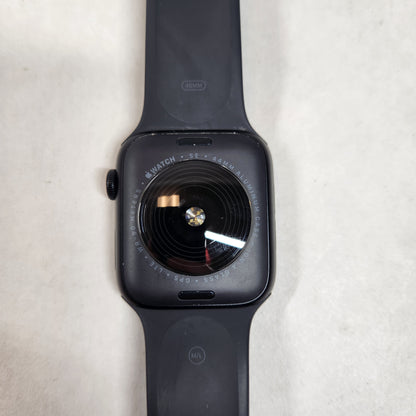 Unlocked Apple Watch SE 2nd Gen 44MM Black Aluminum Black Sport Band MXG23LL/A