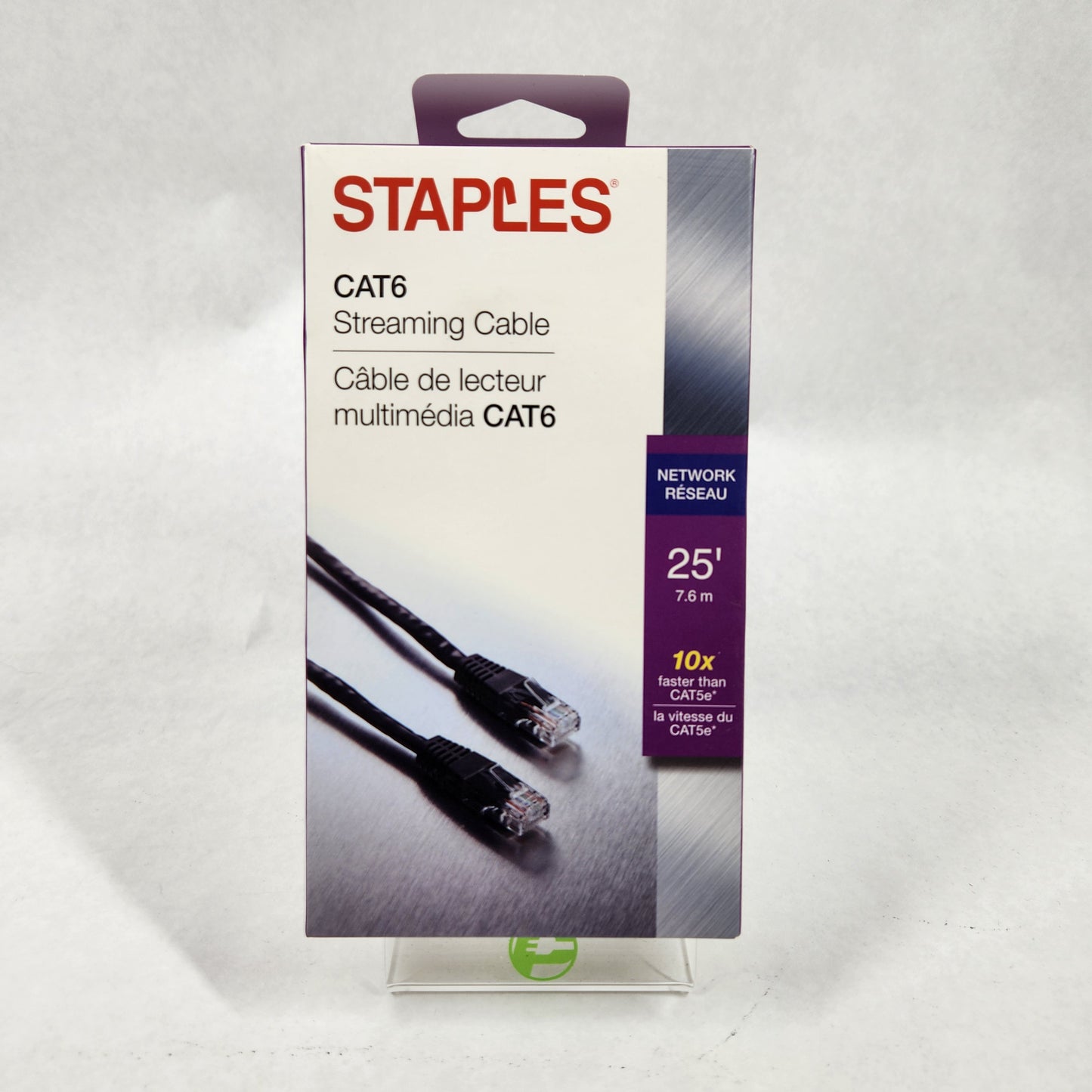 New Staples CAT6 25 ft Streaming Cable Black