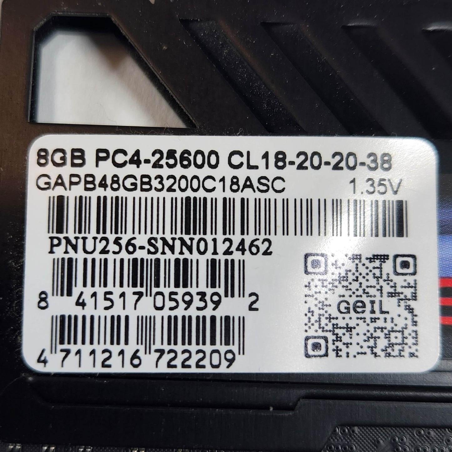 GeIL EVO Potenza 16GB (2x8GB) RAM DDR4 3200MHz 8GBPC4-25600CL18-20-20-38