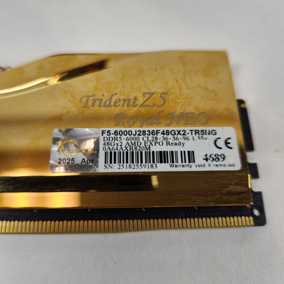 G.Skill Trident Z5 Royal Neo 96GB (2x48GB) RAM DDR5 F5-6000J2836F48GX2-TR5NG