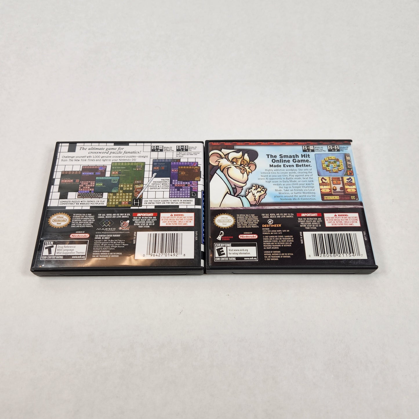 Nintendo DS Puzzle Games New York Times Crosswords + WordJong