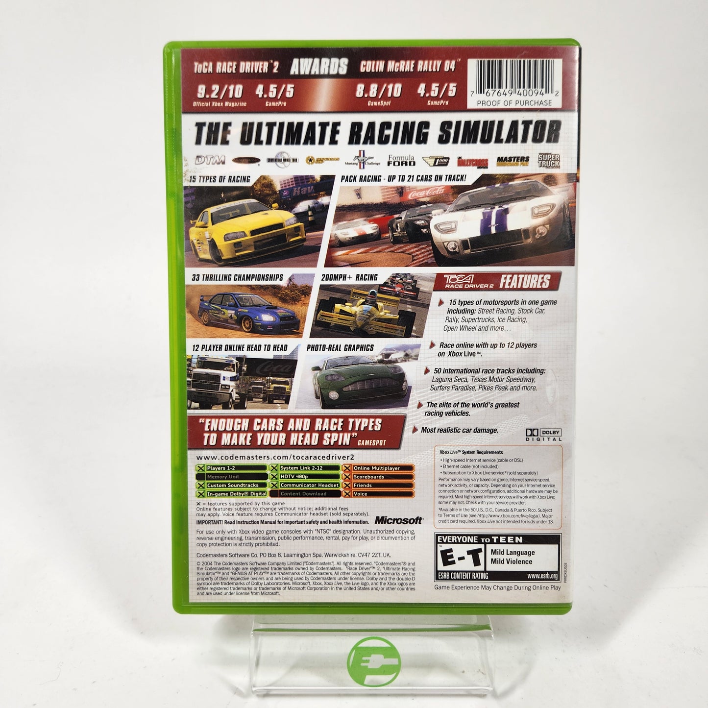 TOCA Race Driver 2 & Colin McRae Rally 04 Bundle (Microsoft Xbox, 2004)