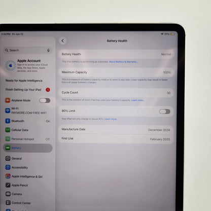 WiFi Only Apple iPad Air 13" M2 128GB Starlight MV6T3LL/A