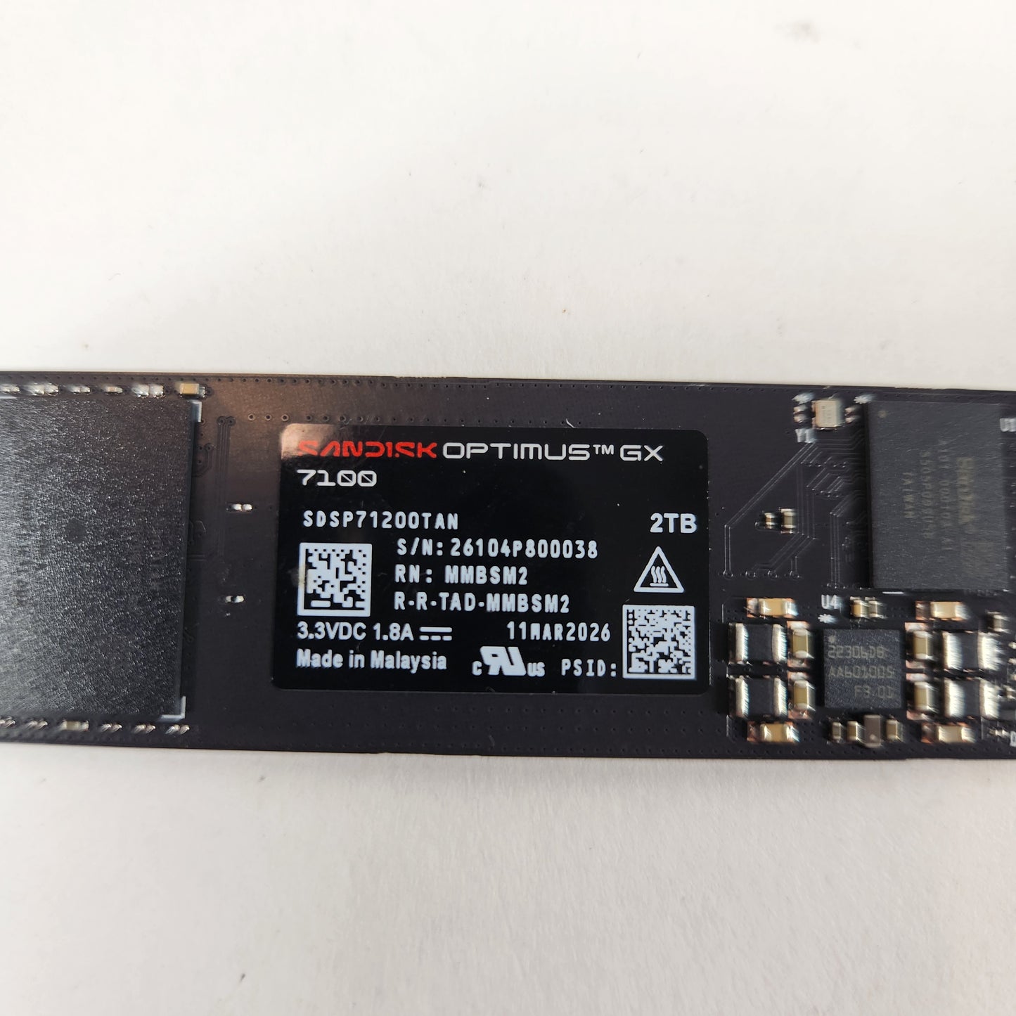 SanDisk 2280mm Optimus GX 7100 2TB M.2 NVMe Gen 4.0 x 4 SSD SDSP71200TAN