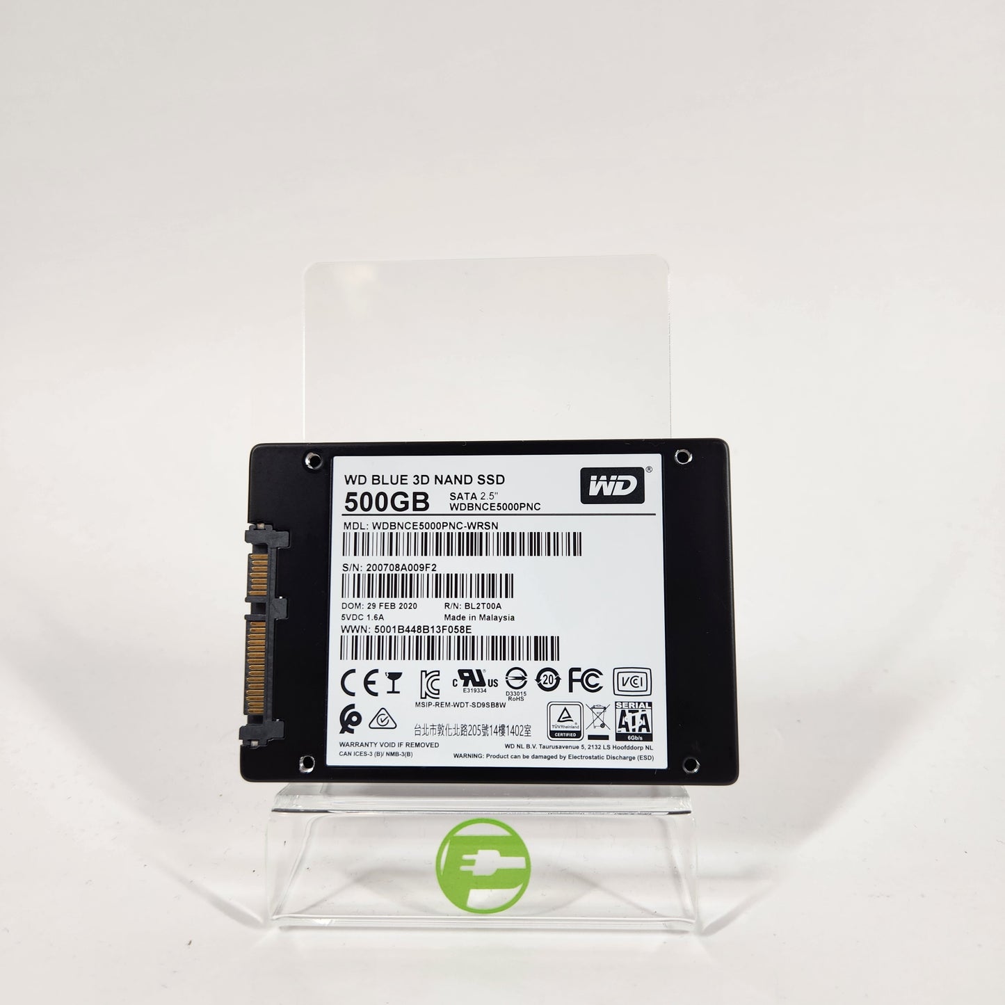 Western Digital 2.5" Blue 3D NAND 500GB SATA III 6Gbps SSD WDBNBCE5000PNC-WRSN