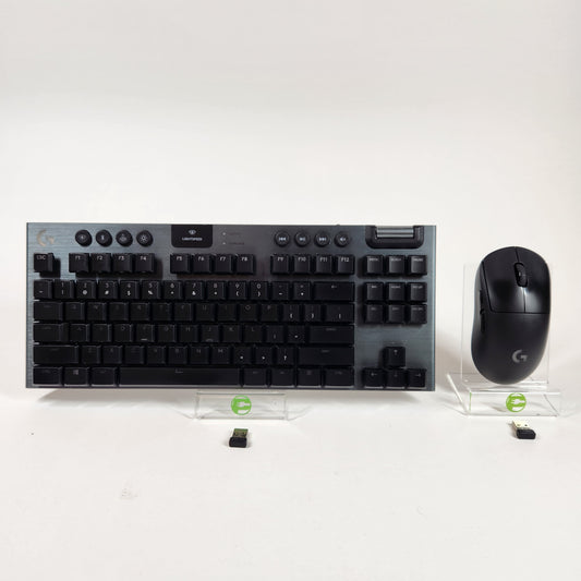 Logitech G915 TKL Lightspeed Wireless RGB Keyboard Mouse Combo Bundle Black