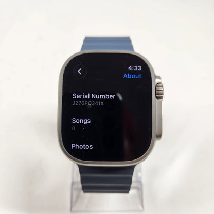 GPS Only Apple Watch Ultra 3 49MM Black Titanium  Blue Sport Band MEWH4LW/A