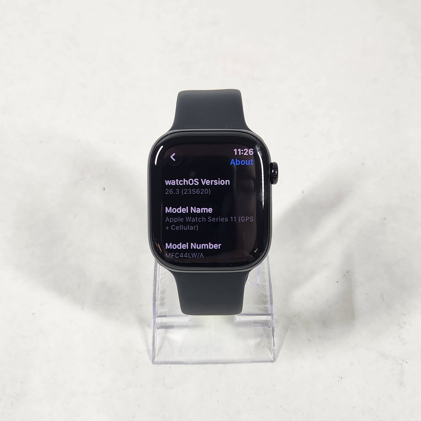 GPS only Apple Watch Series 11 46MM Jet Black Aluminum Black Sport Band