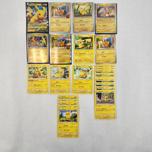 Pikachu V Pokemon TCG Card Lot Bundle 