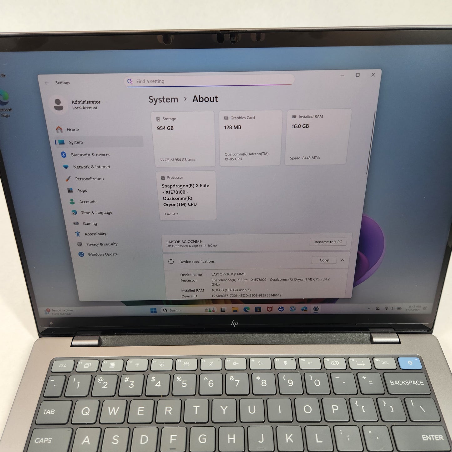 HP Omnibook 14 14-fe0013dx 14" Snapdragon X Eilte 3.4GHz 16GB RAM 1TB SSD