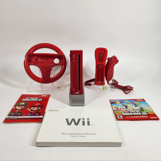 Limited Edition Red Nintendo Wii Gaming Console Bundle RVL-001