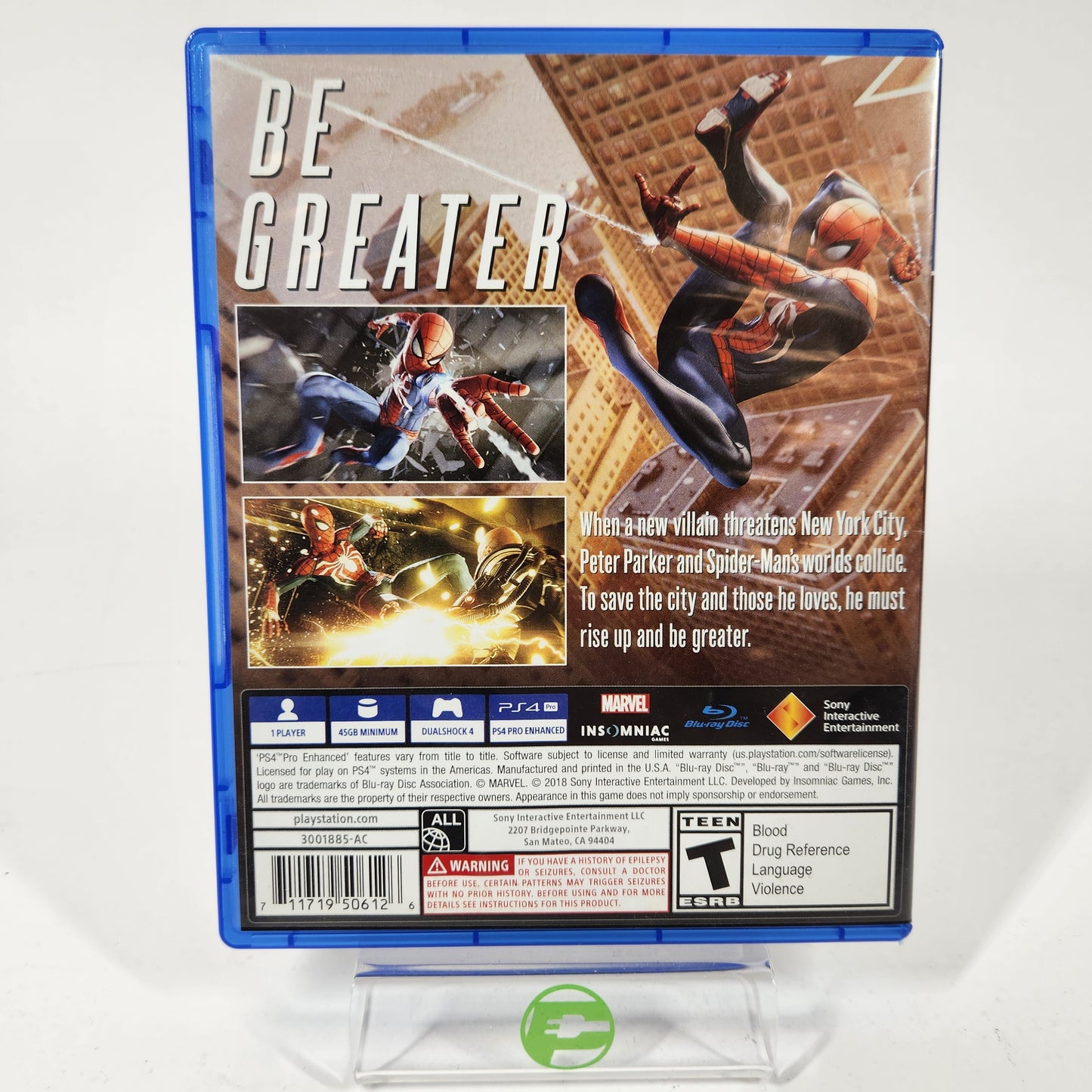 Marvel Spiderman (Playstation 4, 2018)