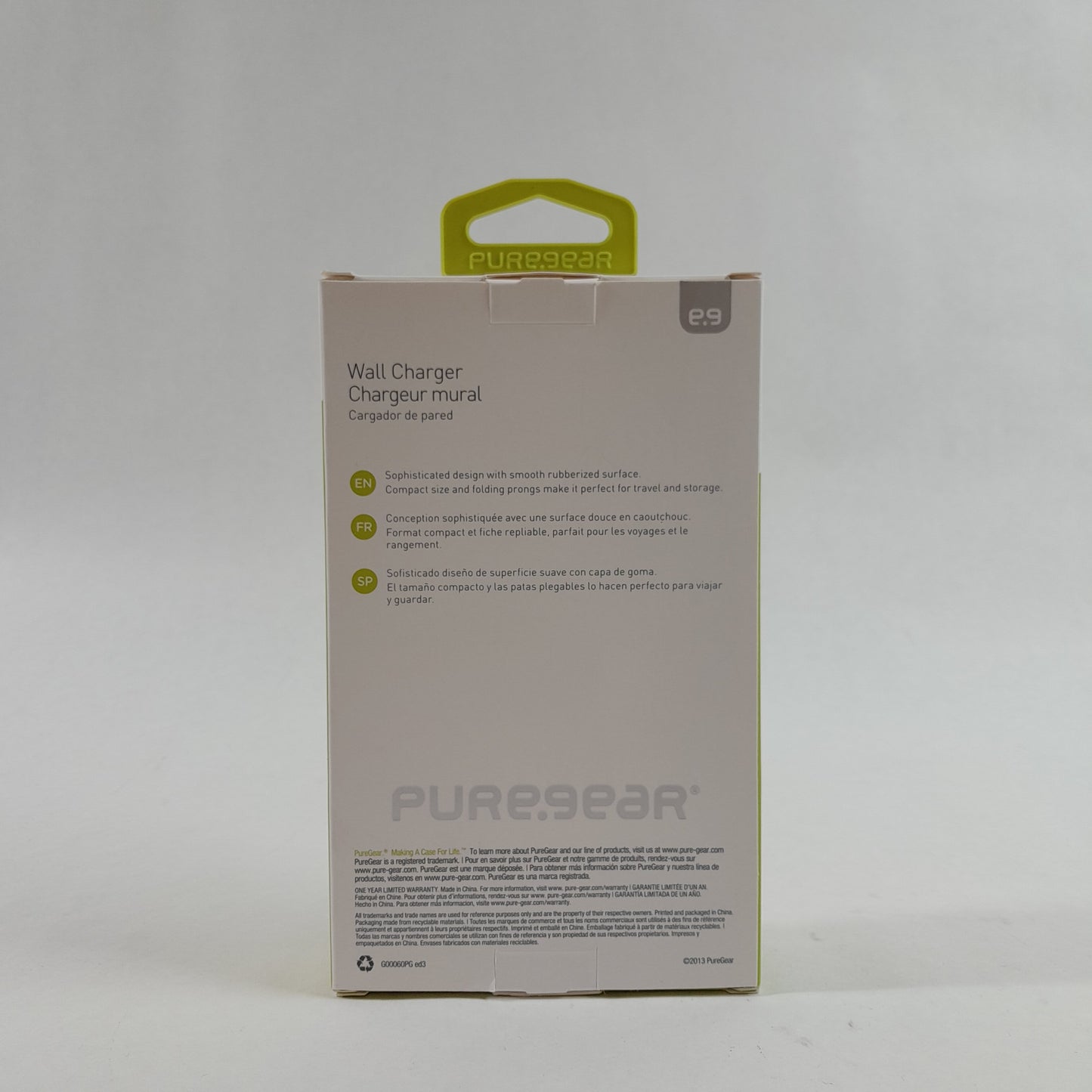 New PURE.GEAR Wall Charger Black Wired For iPhone 5