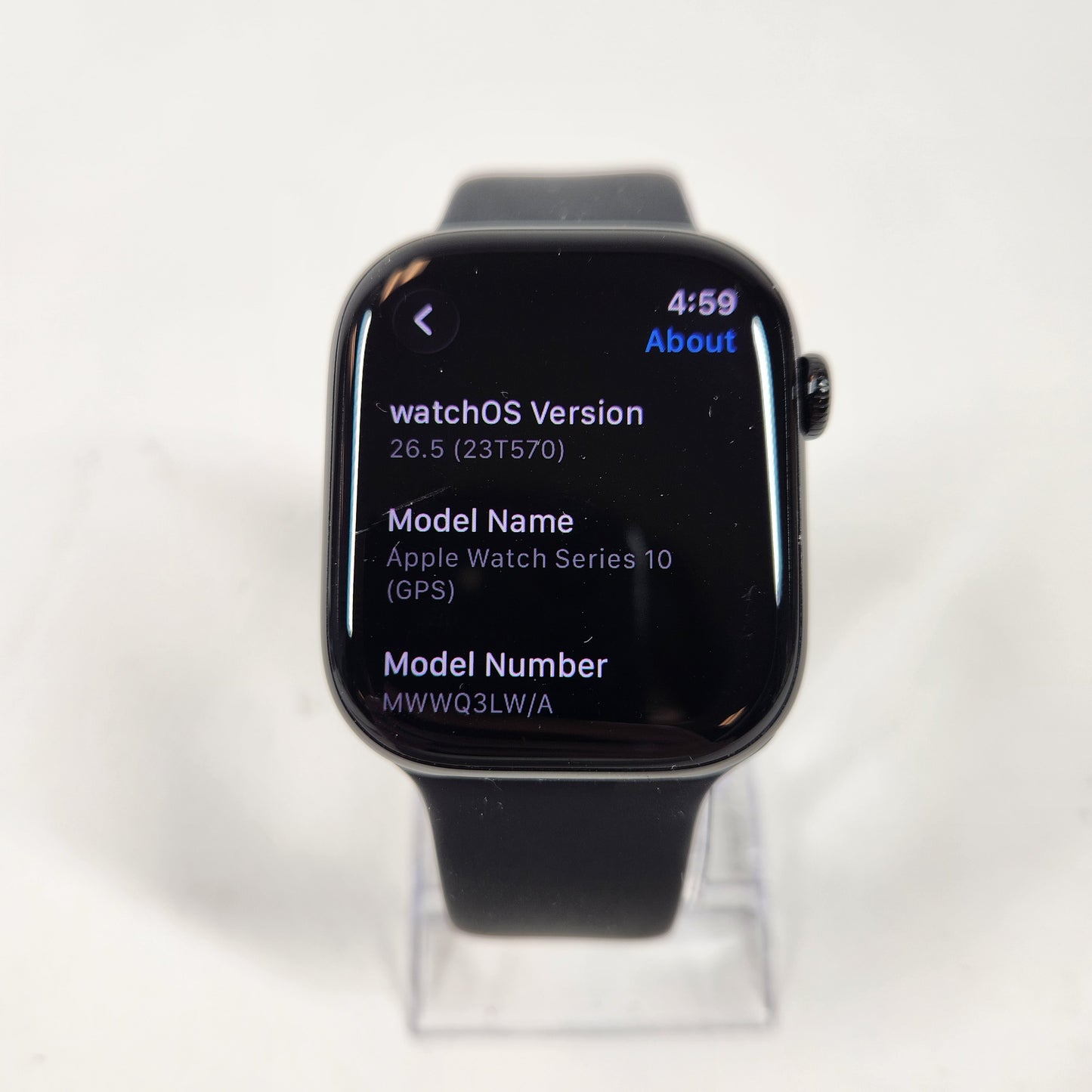 GPS Only Apple Watch Series 10 46MM Black Aluminum Black Sport Band MWWQ3LQW/A