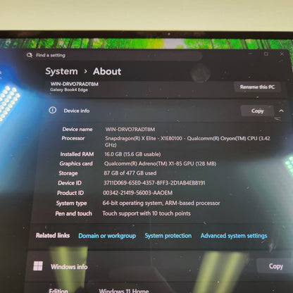 Samsung Galaxy Book4 Edge NP940XMA 16" Snapdragon X Elite 3.4GHz 16GB RAM 512GB 
