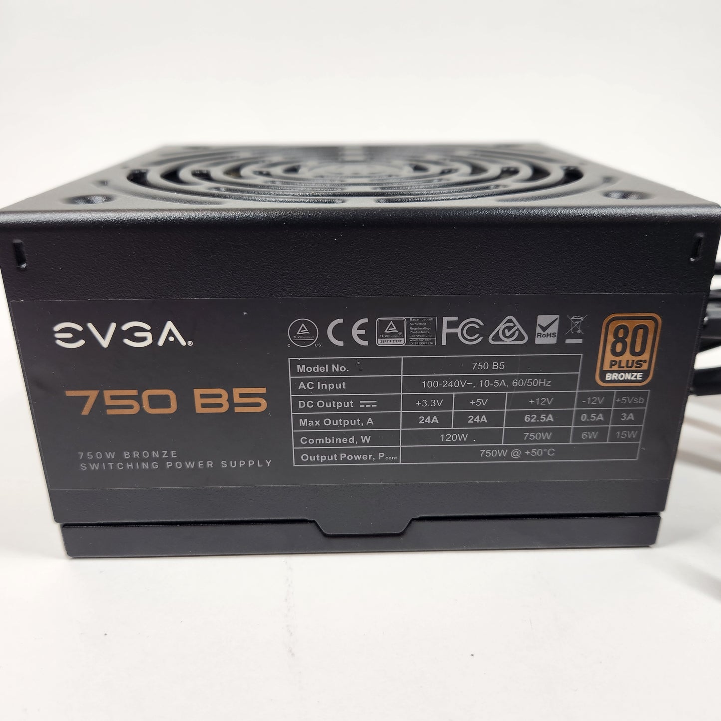 EVGA 750 B5 80+ Bronze 220-B5-0750 750W Power Supply
