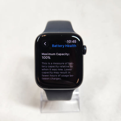 Unlocked Apple Watch SE 2nd Gen 44MM Black Aluminum Black Sport Band MXG23LL/A