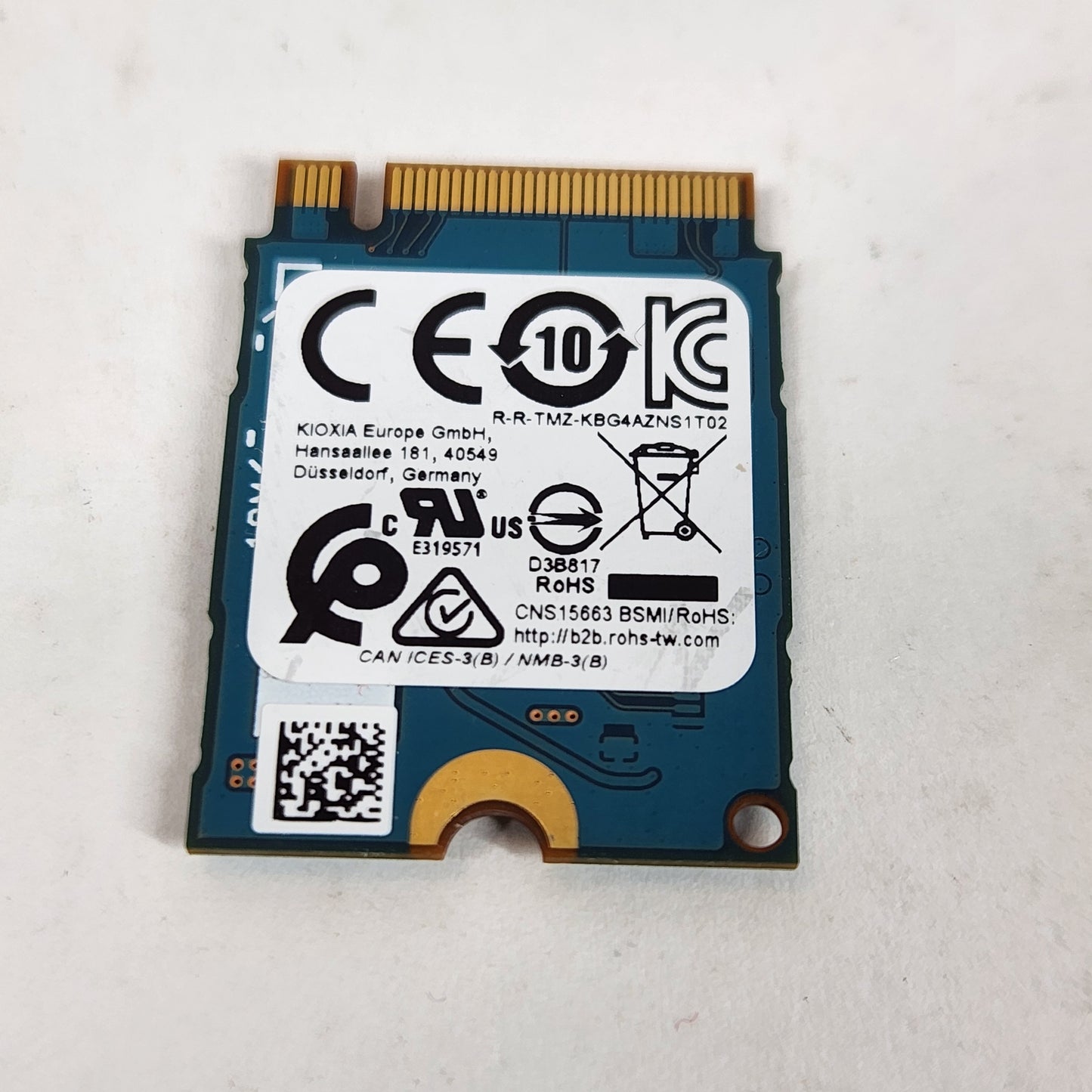 Kioxia 256GB Gen 3.0 x 4 2230mm M.2 NVMe Solid State Drive SSD KBG40ZNS256G