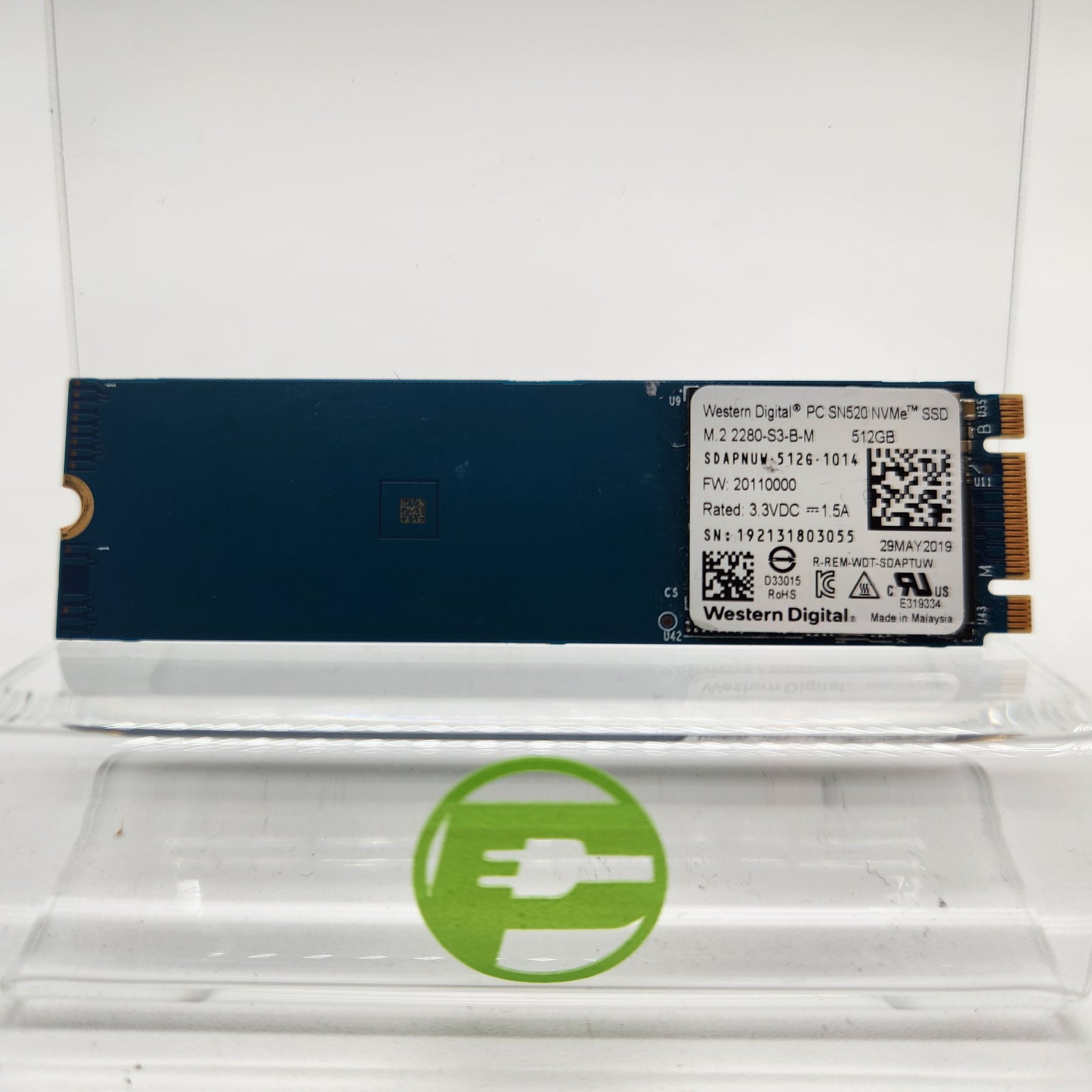 Western Digital WD SN520 512GB Gen 3.0 x 2 2280mm M.2 NVMe SSD SDAPNUW-512G-1014