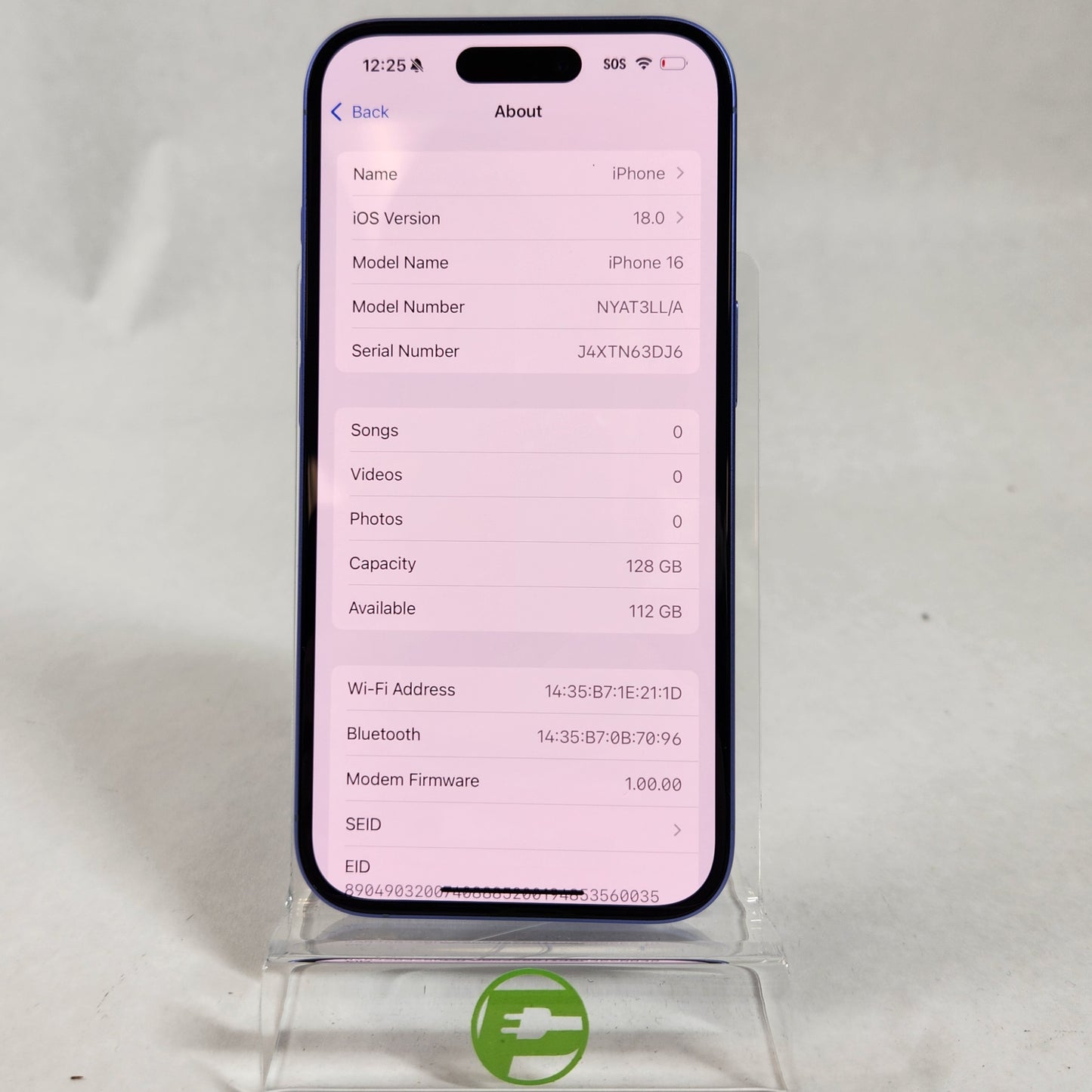 Unlocked Apple iPhone 16 128GB Ultramarine NYAT3LL/A