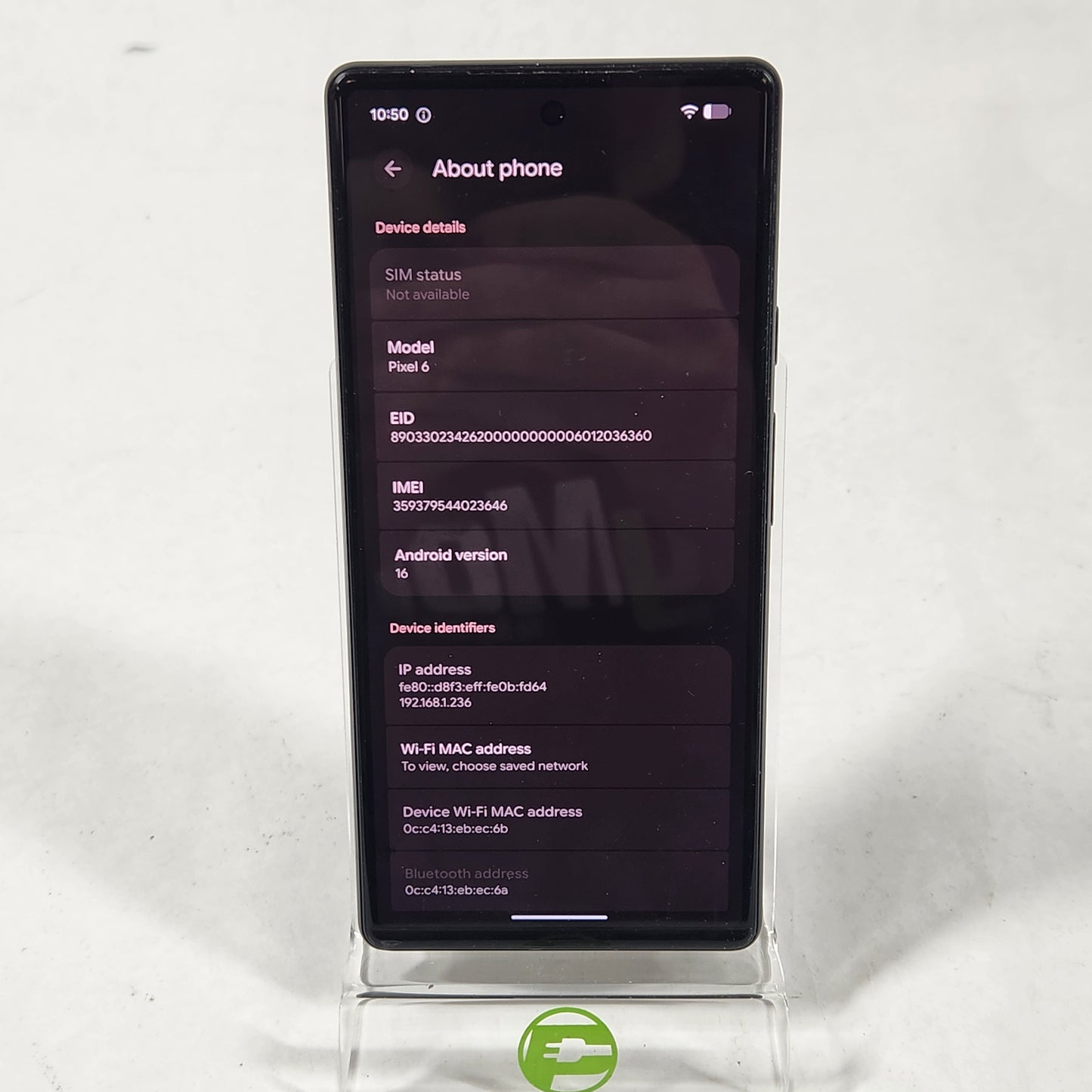 Unlocked Google Pixel 6 128GB Black PIXEL6