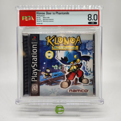 Klonoa Door to Phantomile Graded PSA 8.0 CIB (Sony PlayStation 1 PS1, 1998)