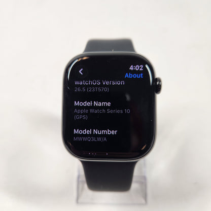 GPS Only Apple Watch Series 11 46MM Jet Black Aluminum Black Band MWWQ3LW/A