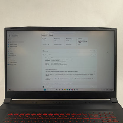 MSI Katana GF76 11UD 17.3" i7-11800H 2.3GHz 32GB RAM 512GB GeForce RTX 3050 Ti