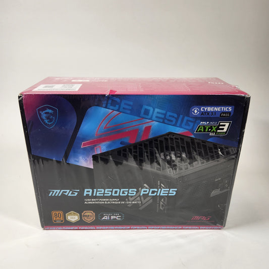 New MSi MPG A1250GS 306-7ZPFX12-CE0 80 Plus Gold 1250W Modular Power Supply