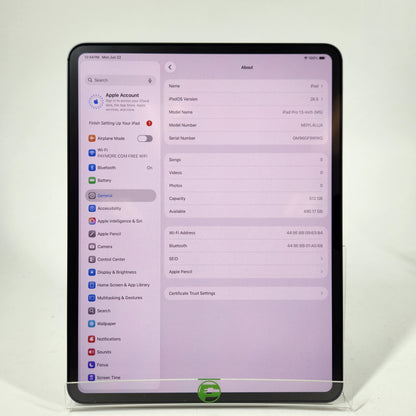 WiFi Only Apple iPad Pro 13" M5 512GB Space Black MDYL4LL/A